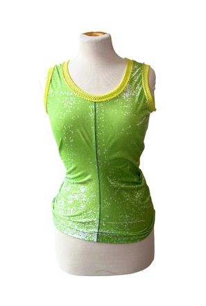 Rohka Womens Cotton Jersey Tank In Green Sprinkle