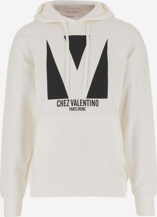Valentino Garavani Ivory Logo Print Hoodie