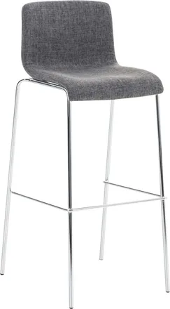 Clp Clp - Taburete Hover En Tela & Base De 4 Patas Gris Claro Cromado