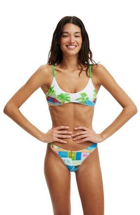 Cotton On Womens Refined High Side Brazilian Bikini Bottom in Tropical Harbour at Nordstrom, Size X-Large