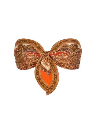 Zimmermann Mahon Patterned Strapless Bikini top - Orange - 4 (UK 16 / XL)