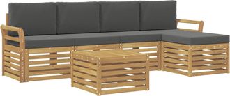 vidaXL Conjunto De Sof&aacute;s De Exterior 6 Uds. Blanco Y Antracita Vidaxl