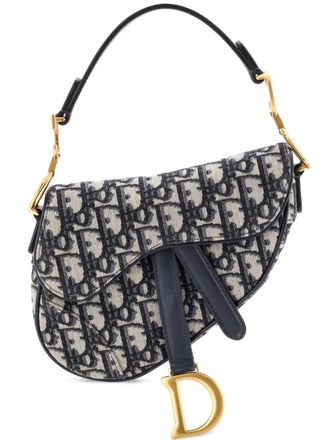 Dior Saddle Handbag Oblique Canvas Mini shoulder bag - Blu