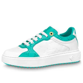 Louis Vuitton (WMNS) LOUIS VUITTON Time Out Sneakers White and Teal Monogram 1AB349