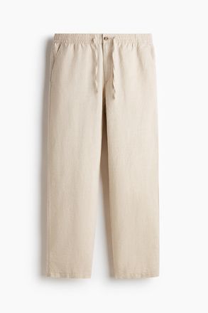 H&M Hose aus Leinenmix in Regular Fit - Hellbeige