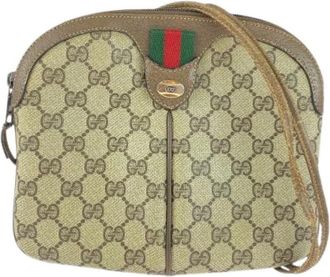 Gucci Pre-owned Cross Body Bags, female, Beige, Size: ONE SIZE Pre-owned Canvas Cross Body Bag