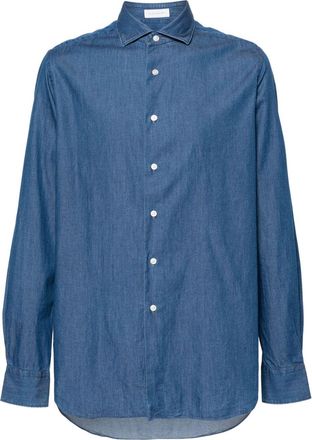 Glanshirt long-sleeved denim shirt - men - Cotton - 42 - Blue