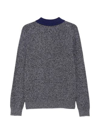 Paul Smith Contrast-Collar Knit Polo - Gray