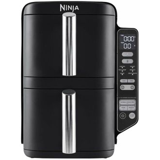 Ninja Double Stack Freidora De Aire, 7,6 L, Doble Caj&oacute;n Vertical, 4 Niveles De Cocci&oacute;n, 2 Cajones Y 2 Rejillas, Dise&ntilde;o Para Ahorrar M&aacute;s Espacio, 6 Funciones
