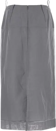 Carven Cotton Exterior with Silk Lining Skirt - Gray