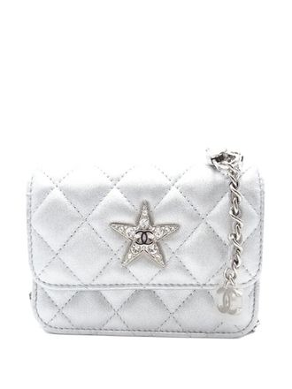 Chanel 2021-2025 Quilted Metallic Lambskin Crystal Star Chain Flap shoulder bag - women - Lambskin - One Size - Silver