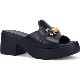 Ron White Gwyna Platform Slide Sandal in Onyx at Nordstrom, Size 10-10.5Us