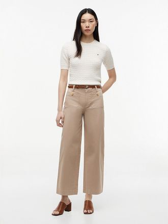 Tommy Hilfiger Womens Stretch-Cotton Pocket Pant - Beige - 10