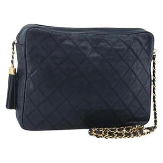 Chanel Pre-owned Cross Body Bags, female, Blue, Size: ONE SIZE Pre-owned Vintage Shoulder Bag