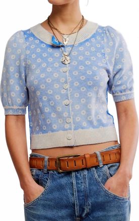 Free People Isla Pattern Cardigan In Blue