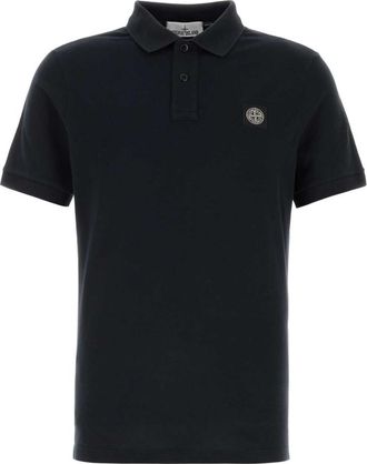 Stone Island Midnight blue stretch piquet polo shirt