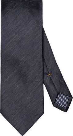 Eton Navy Blue Solid Linen & Silk Tie at Nordstrom