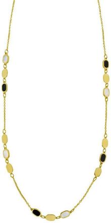 Tresorra 14K Yellow Gold Onyx & MOP Inlay Links Necklace