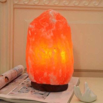 OEM L&aacute;mpara De Sal Del Himalaya De Aproximadamente 11 Cm - L&aacute;mpara De Noche De Piedra Natural Con Base De Madera Cl&aacute;sica