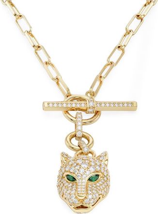 Melinda Maria Jaguar Samantha Link Chain Necklace in Gold-White at Nordstrom