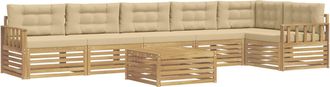 vidaXL Conjunto De Sof&aacute;s De Exterior 7 Uds. Y Beige Vidaxl