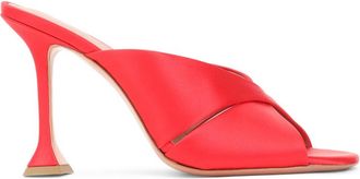 Amina Muaddi Red Solid Sandals