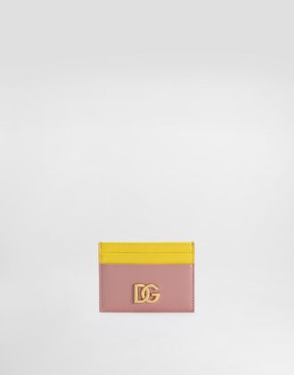 Dolce & Gabbana Calfskin Card Holder With Dg Logo - Woman Wallets And Small Leather Goods Multicolor Onesize