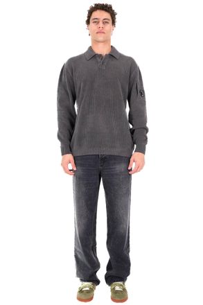C.P. Company Velour Cotton Polo-Sweatshirt