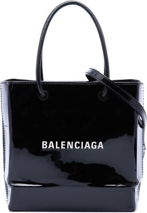 Balenciaga Pre-owned Balenciaga Patent Logo Shopping Tote XXS Ladies 0J6XZ7C26AKLOYUN