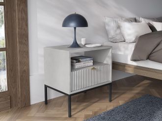 Pascal Morabito Comodino 1 cassetto e 1 nicchia Grigio - LIOUBA di Pascal Morabito