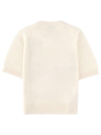 Ganni Alpaca Wool Blend Sweater - White