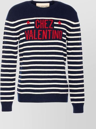 Valentino Garavani striped crewneck sweater with ribbed finish