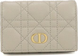 Dior Beige Leather Wallet (Bi-Fold) (Pre-Owned)