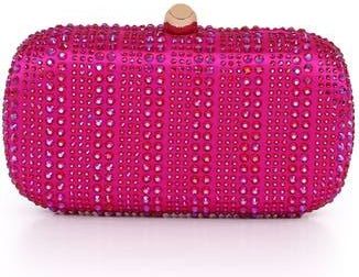Badgley Mischka Harlow Crystal Minaudi&egrave;re in Hot Pink at Nordstrom, Size Small