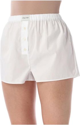 Sporty & Rich Korte Broeken, Dames, Wit, S, Katoen, Popeline Short Signatire