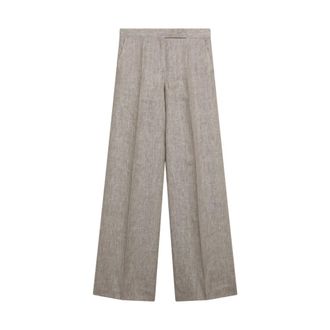Max Mara Wide Trousers, female, Beige, Size: XS Deserto Wide Trousers