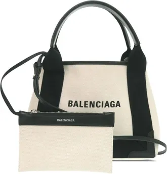 Balenciaga Pre-owned Balenciaga Canvas Navy Cabas Satchel XS Unisex NP7M8TFG4MC77KD1