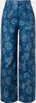 Alemais Al&eacute;mais Lucky printed linen wide-leg pants