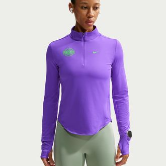 Nike Womens Swift Dri-FIT UV Protection 1/4-Zip Running Top in Purple | IO8743-529