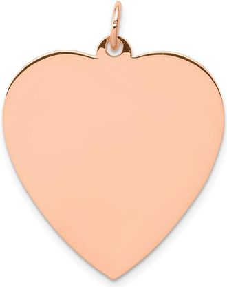Diamond2Deal 14K Rose Polished Heart Shaped Disc Pendant