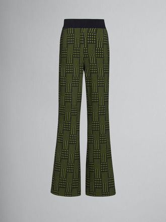 Marni MenS Green Patterned Wide-Leg Trousers, Size 32