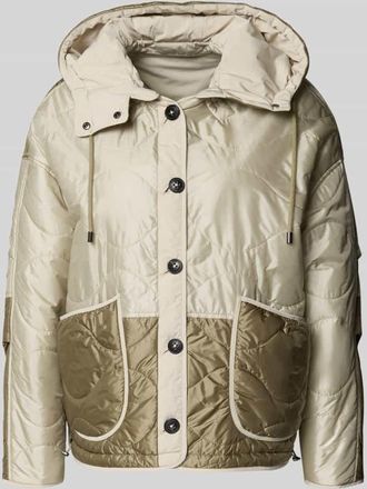 BLONDE No.8 Steppjacke mit aufgesetzten Eingrifftaschen und Kapuze in Kitt, Gr&ouml;&szlig;e 34