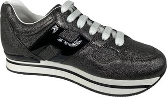 Hogan H222 Allacciato H Grande Sneakers - Dames - Sneakers - Grijs - 35 EU - Leer - Schoenen