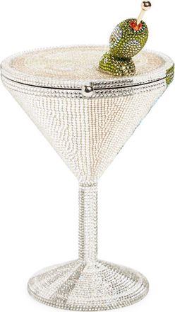 Judith Leiber Martini Crystal Embellished Minaudi&egrave;re in Silver Rhine Multi at Nordstrom