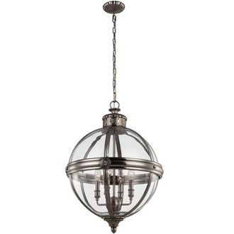 Loops 4 Bulb Chandelier Hanging Pendant LIght Antique Nickel LED E14 60W Bulb in Metallics