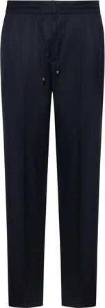 Brunello Cucinelli Blauwe wollen broek - Heren - Sweatpants - Blauw - XL - Wol - Broeken