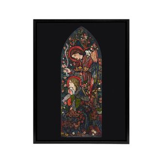 Artery8 The Annunciation Stained Glass Framed Canvas Wall Art Print Burne Jones | Size: W24 x H32