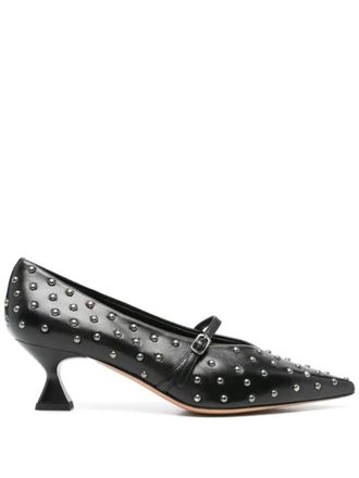 The Seller 50mm pointed-toe studded pumps - women - Rubber/Calf Leather/Calf Leather - 37 - Black