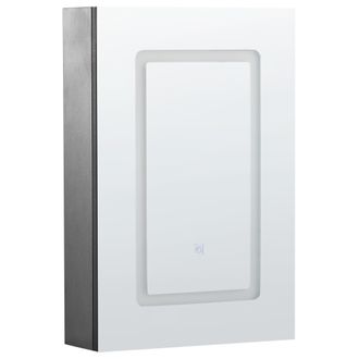 Beliani Beliani - Mueble De Ba&ntilde;o Led Con Espejo 40 X 60 Cm Almacenaje Minimalista Moderno Negro Condor