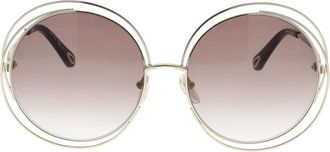 Chloé Sunglasses, female, Yellow, 62 MM, Vintage Glamour Sunglasses with Round Frames